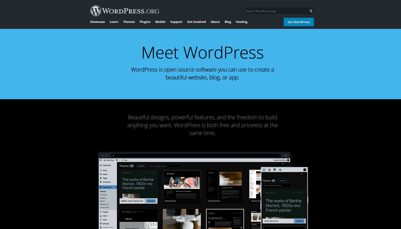 Screenshot of Wordpress - Dark