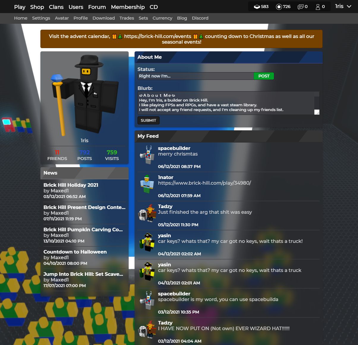 Screenshot of Brick-Hill Dark Glass: 1ris edition