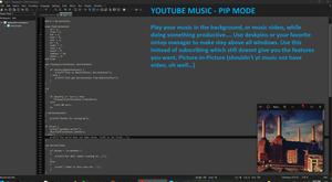 Screenshot of YT Music PIP (Picture-in-Picture) Mode - music.youtube.com