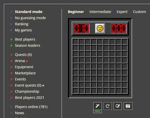 Screenshot of Minesweeper.online dark theme