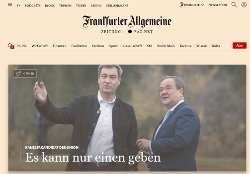 Screenshot of FAZ.net Eyesaving (revived)