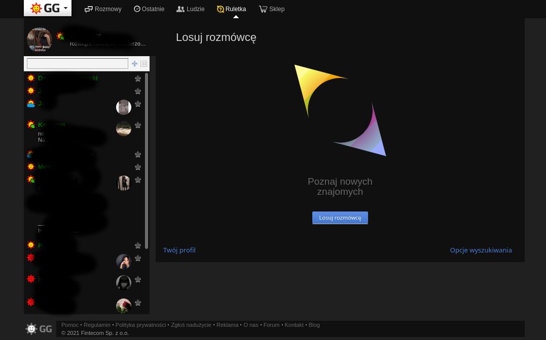 Screenshot of GG / Gadu-Gadu Dark theme 2021