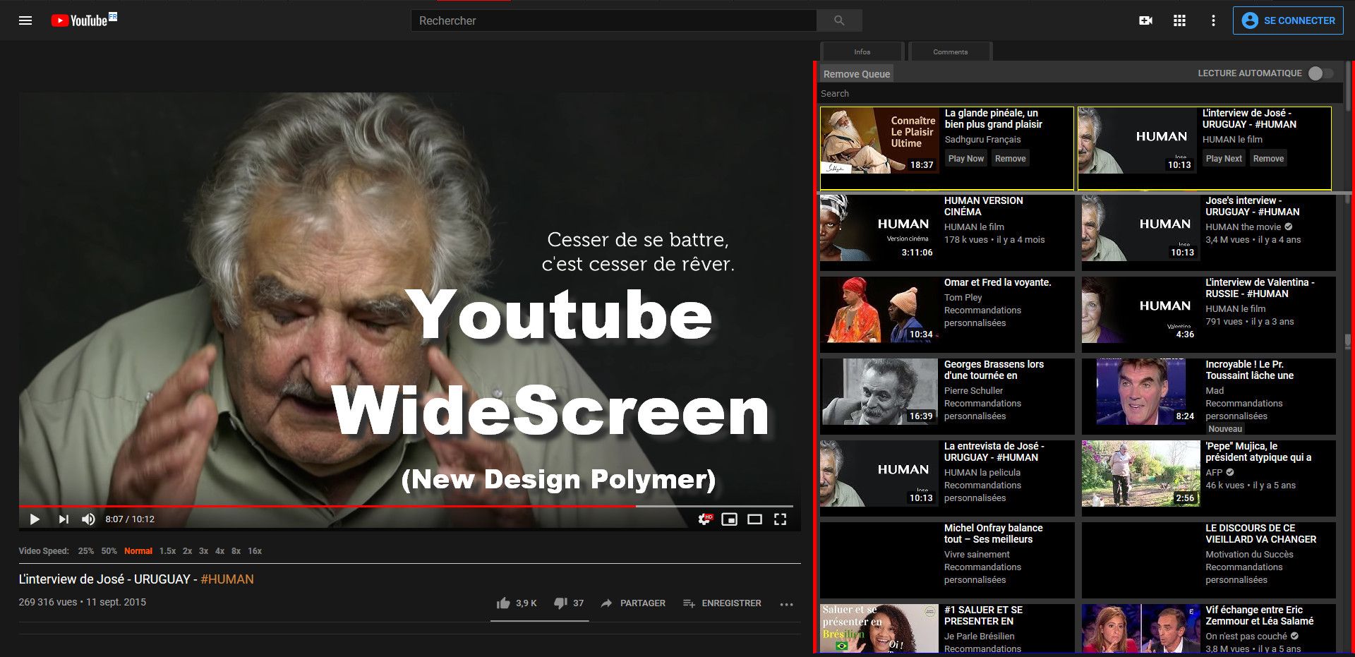 Youtube WideScreen (New Design Polymer) v.45 screenshot