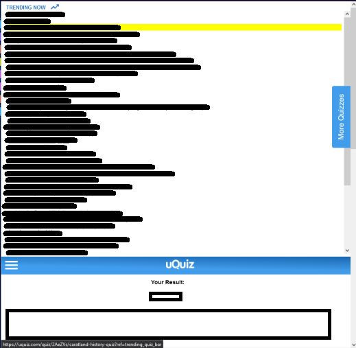 Screenshot of UQuiz Scroll Trending Bar, Disable Animations
