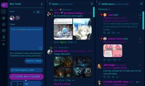 Screenshot of TweetDeck Cyberpunk Neon