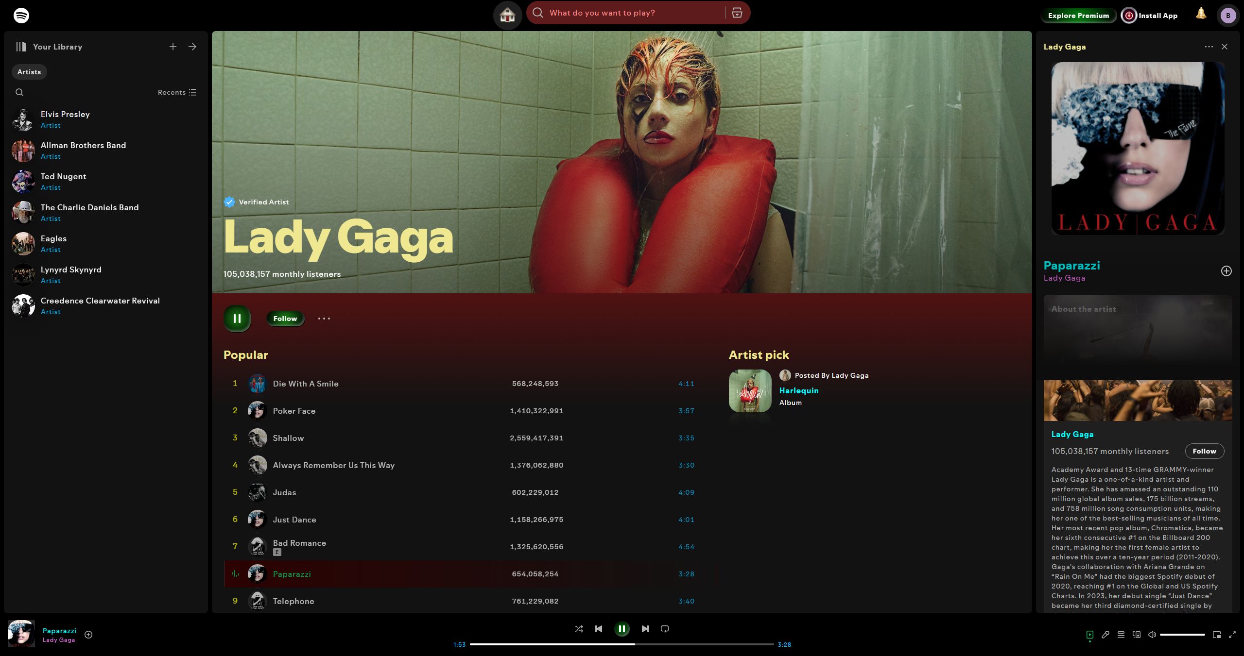 Screenshot of Spotify