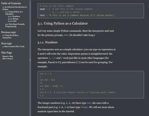 Screenshot of Python Docs Dark Theme