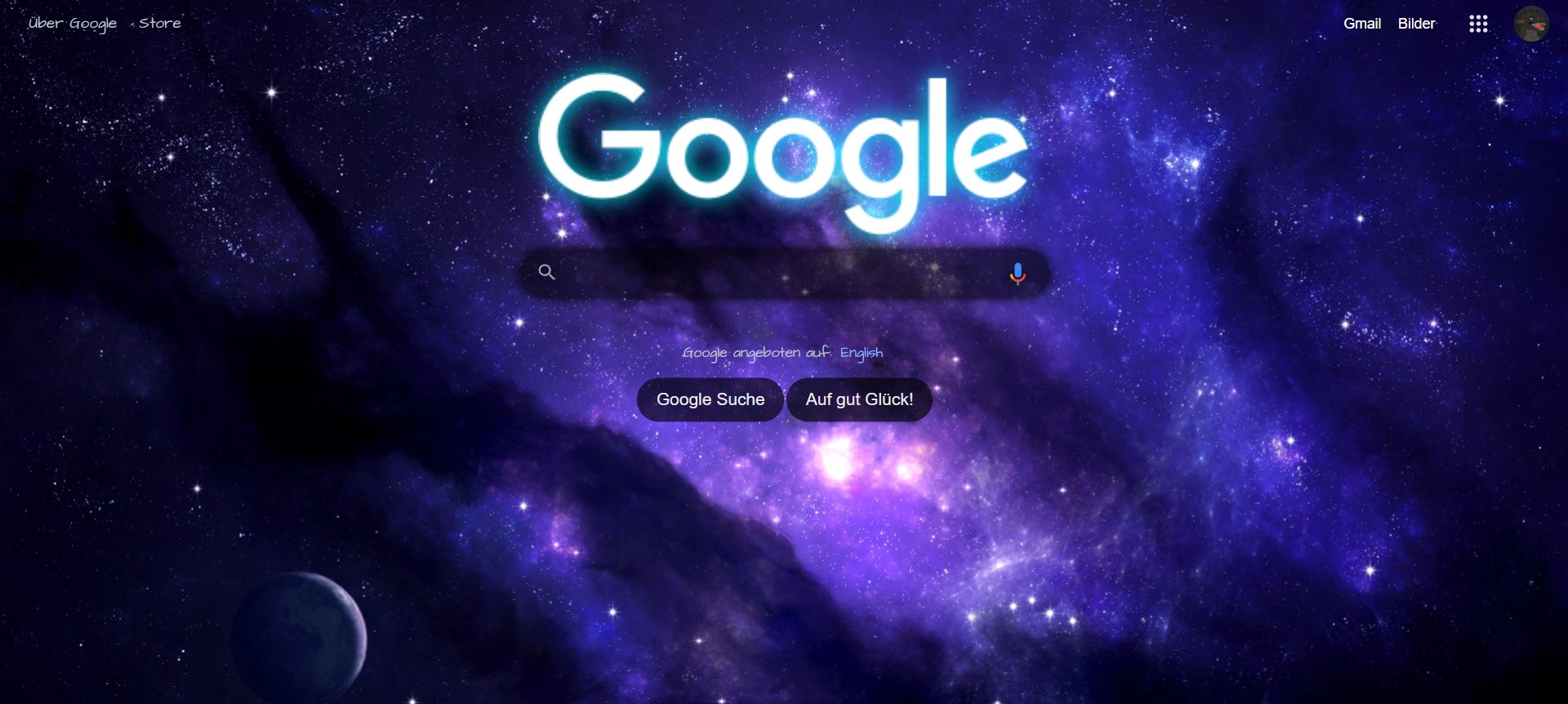 Google Galaxy Theme screenshot