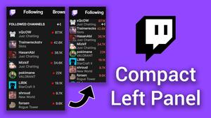 Screenshot of Twitch.tv Compact Left Panel