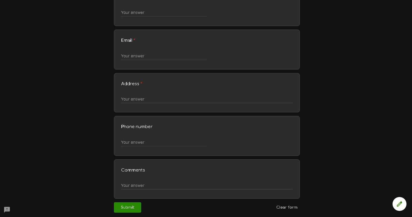 Screenshot of Dark mode for Google Forms (v1.1)