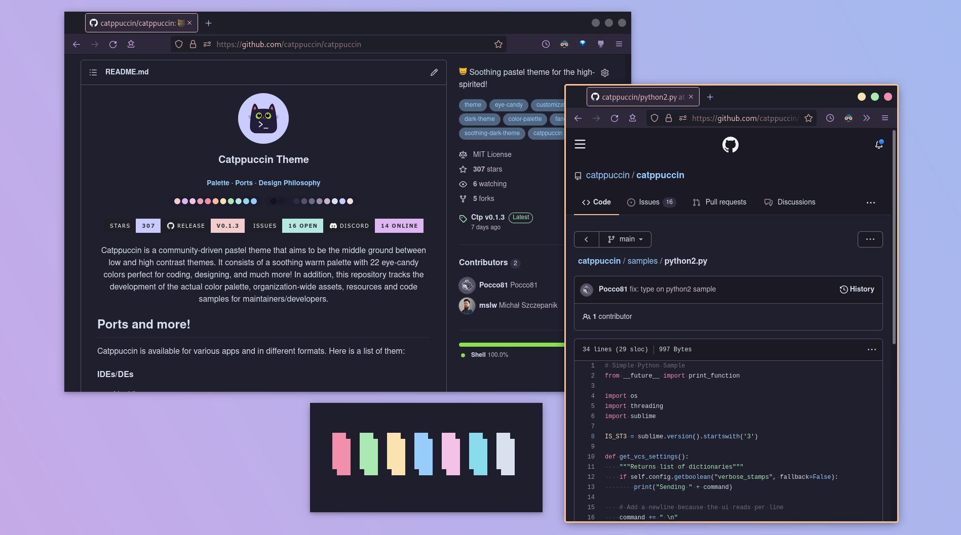 Screenshot of Github Catppuccin