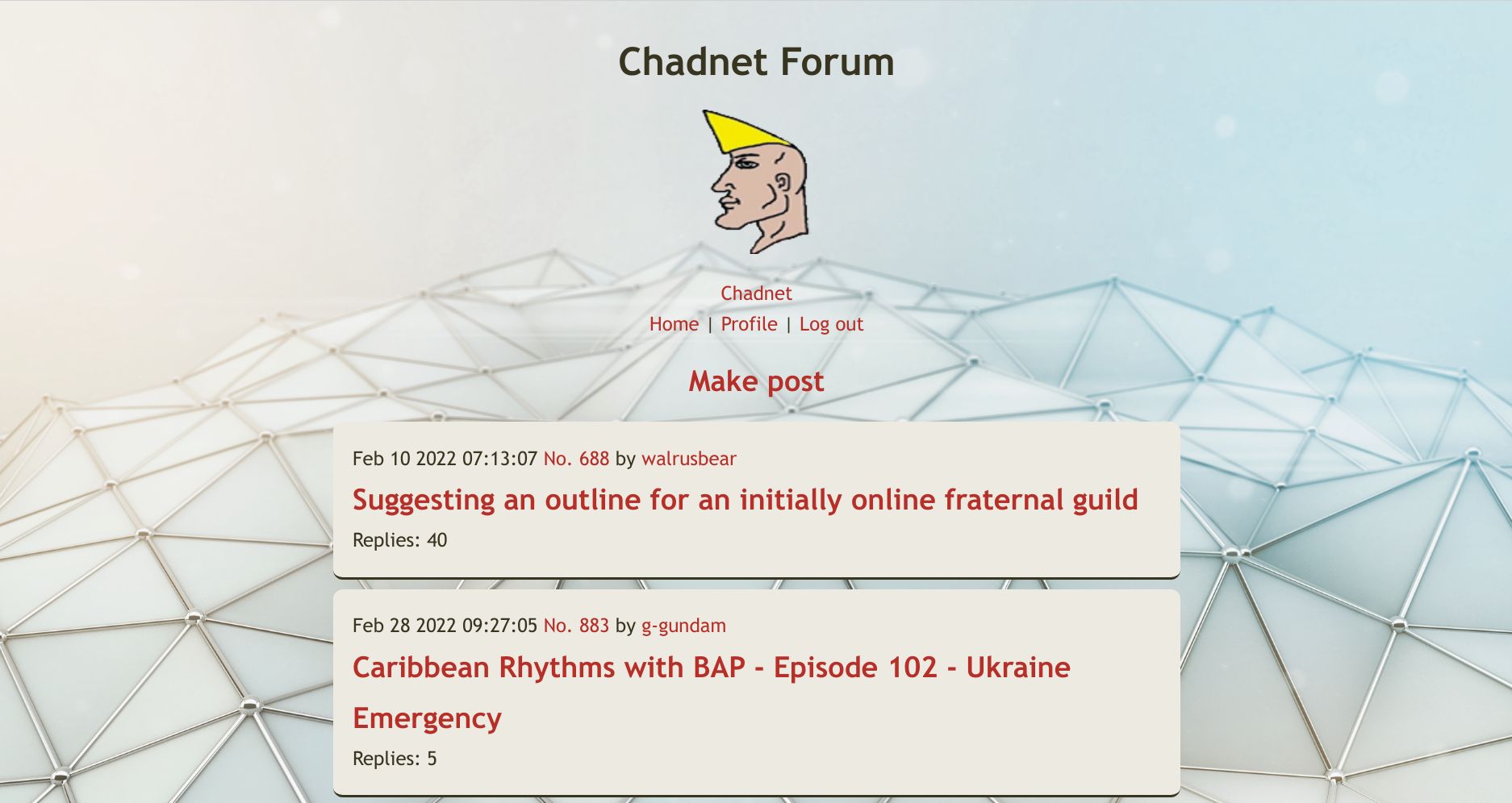 Screenshot of Muted Chadnet