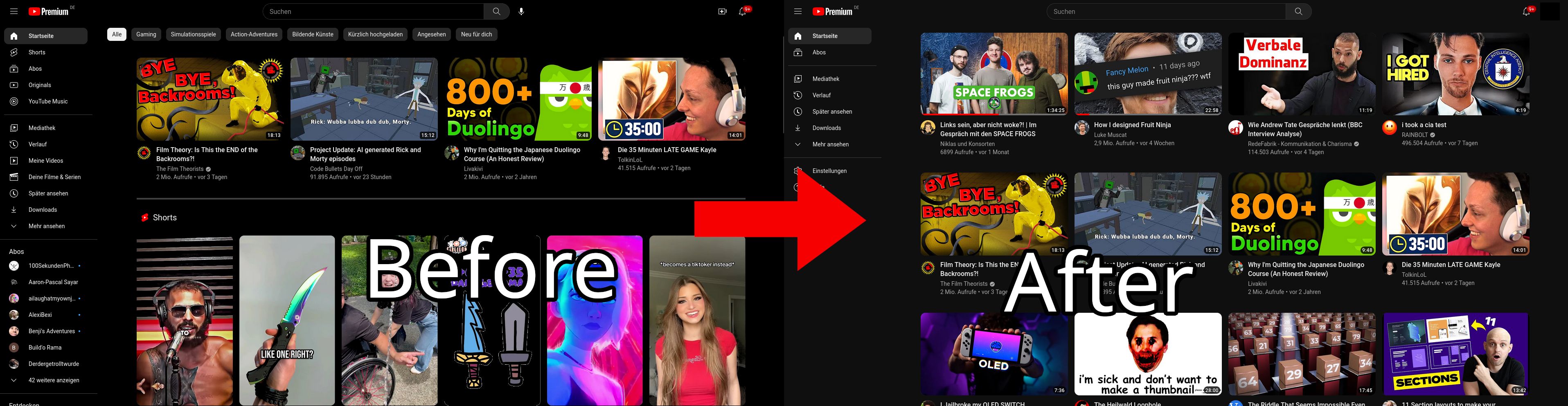 Screenshot of Remove YouTube Shorts