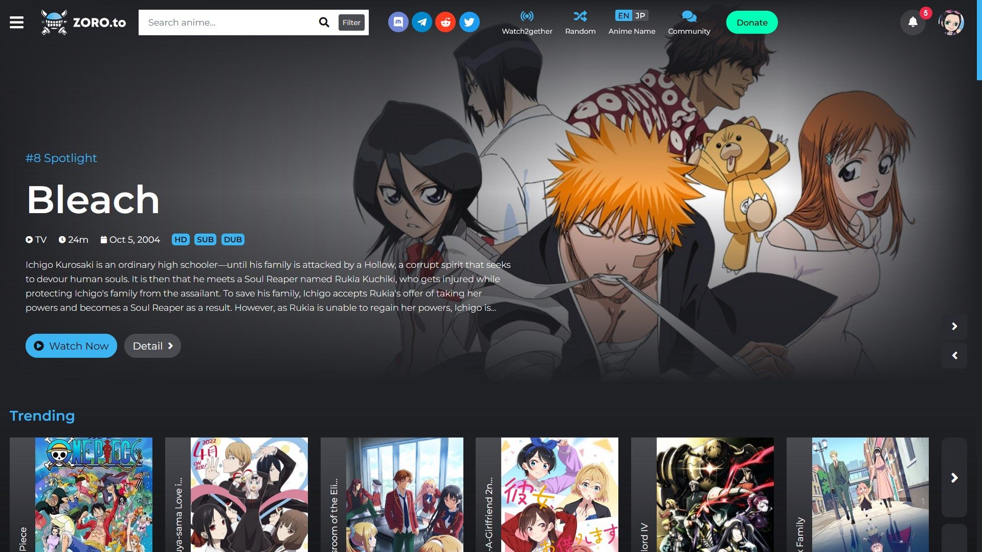 Screenshot of Zoro Blue Theme