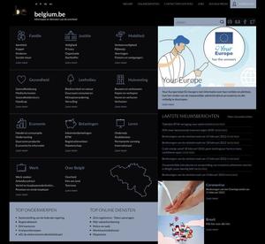 Screenshot of Belgian government sites dark theme