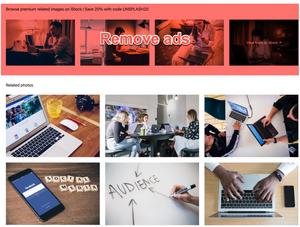 Screenshot of Unsplash.com - Suppress ads