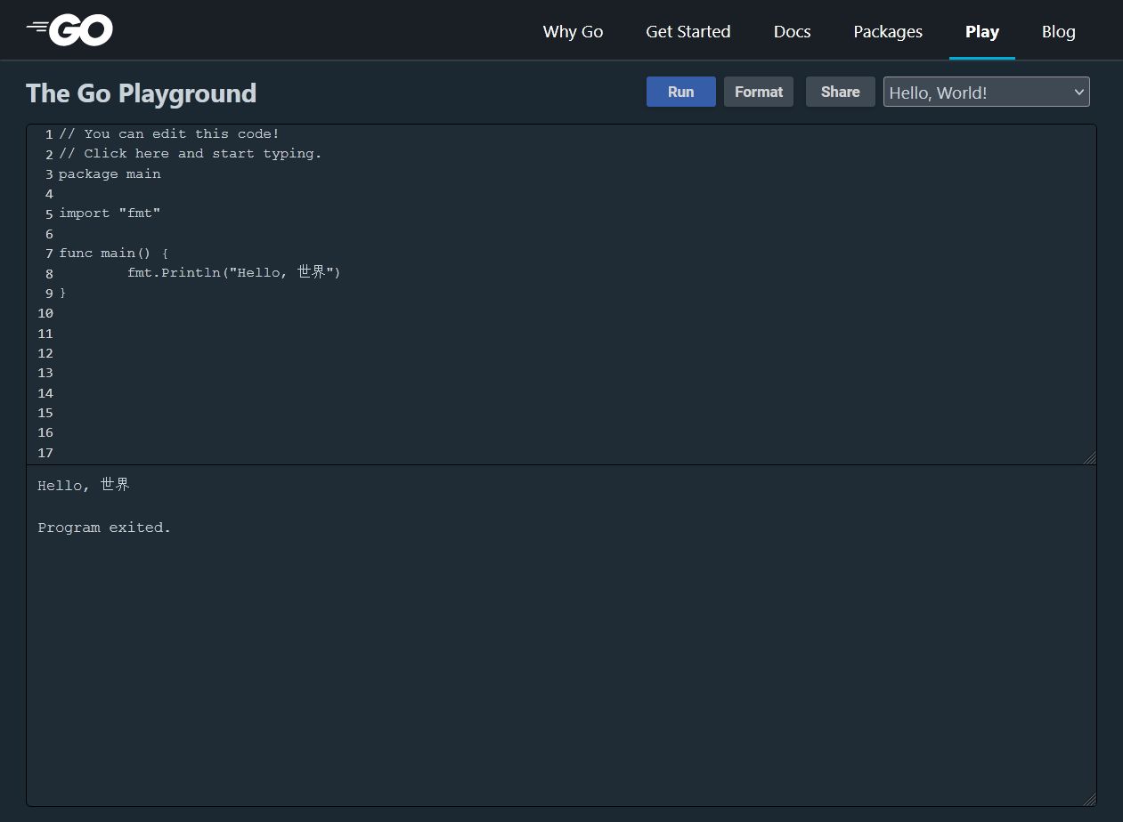Screenshot of GoPlayground-Dark