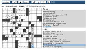 Screenshot of New York Times Crossword syndication improvements