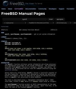 Screenshot of FreeBSD manpage less ugly