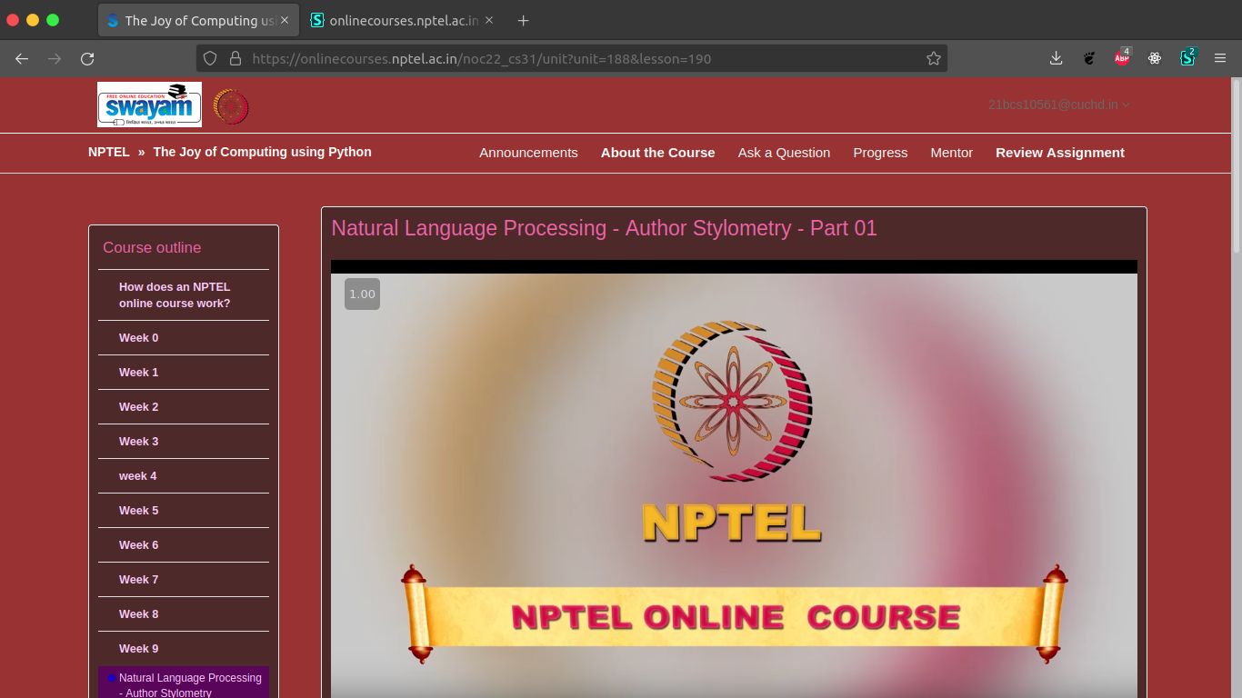 Screenshot of onlinecourses.nptel.ac.in