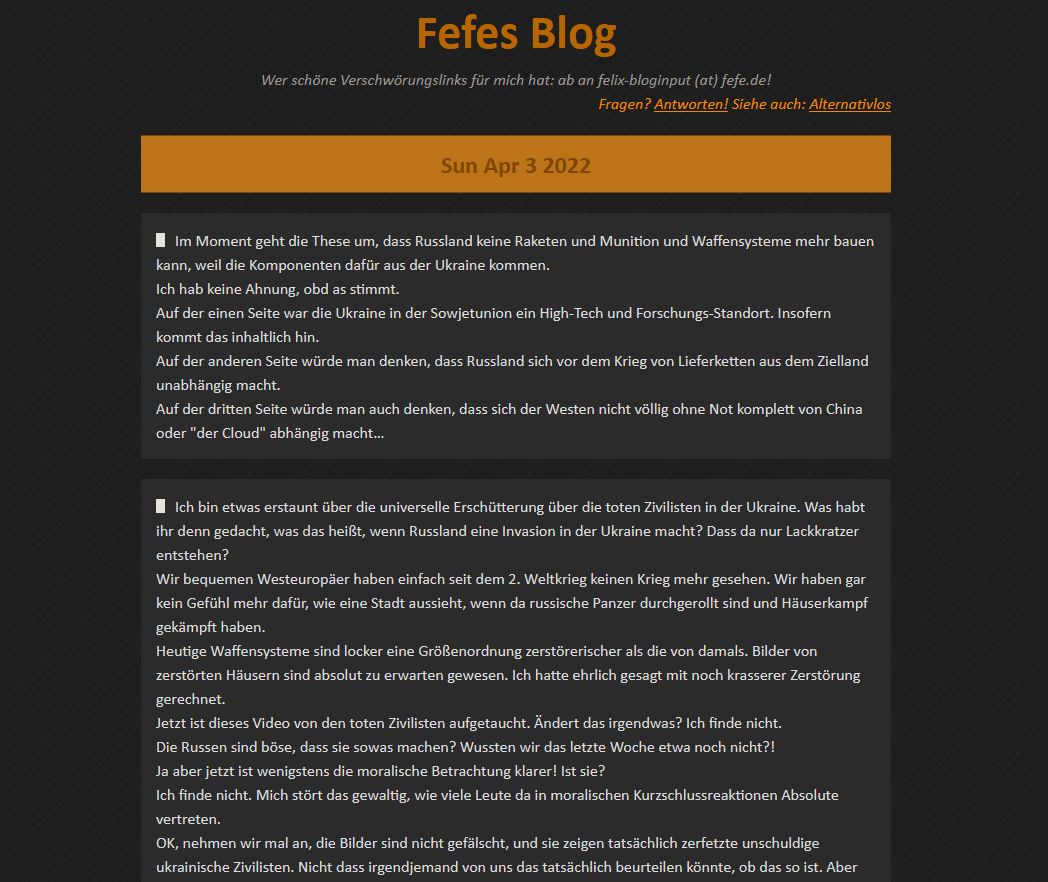 Screenshot of blog.fefe.de