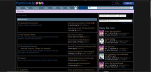 Screenshot of Dark theme for Myanimelist