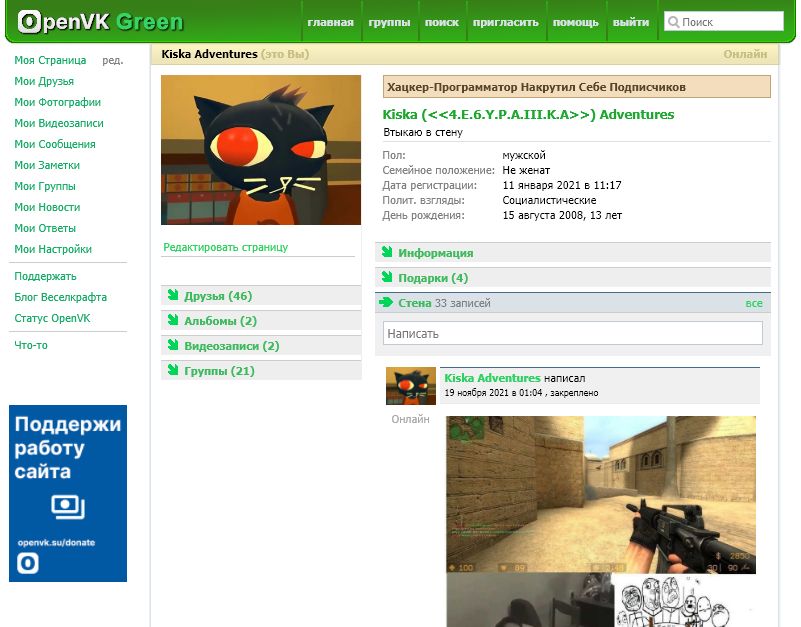 Screenshot of OpenVK Green