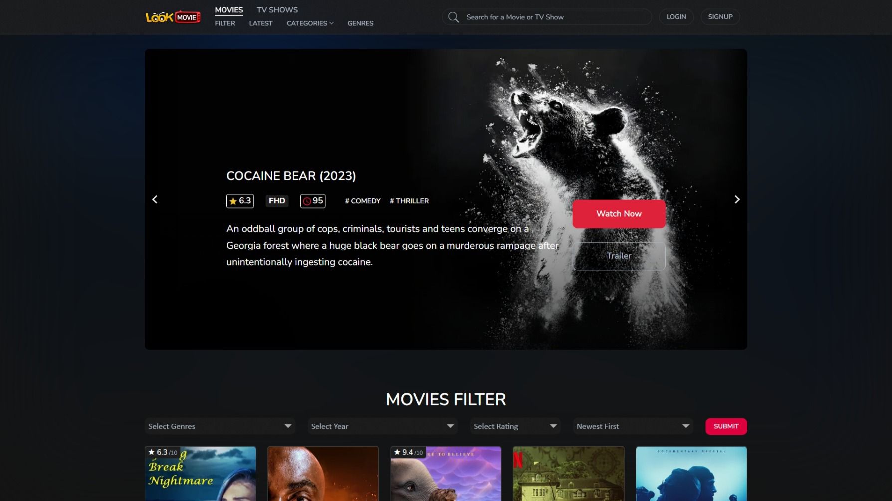 Screenshot of Lookmovie Modern Overhaul