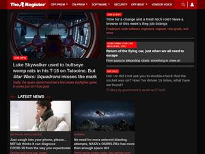 Screenshot of The Register - Dark