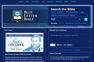 Screenshot of Blue Letter Bible - reDESIGNED
