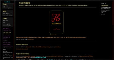 Screenshot of HackTricks Dark by BamaBraves