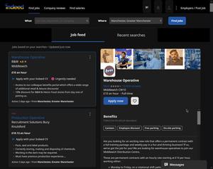 Screenshot of Indeed.com Dark Theme