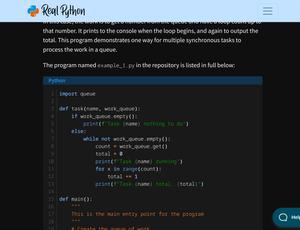 Screenshot of realpython.com inverted