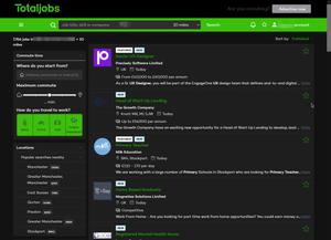 Screenshot of TotalJobs Dark Theme