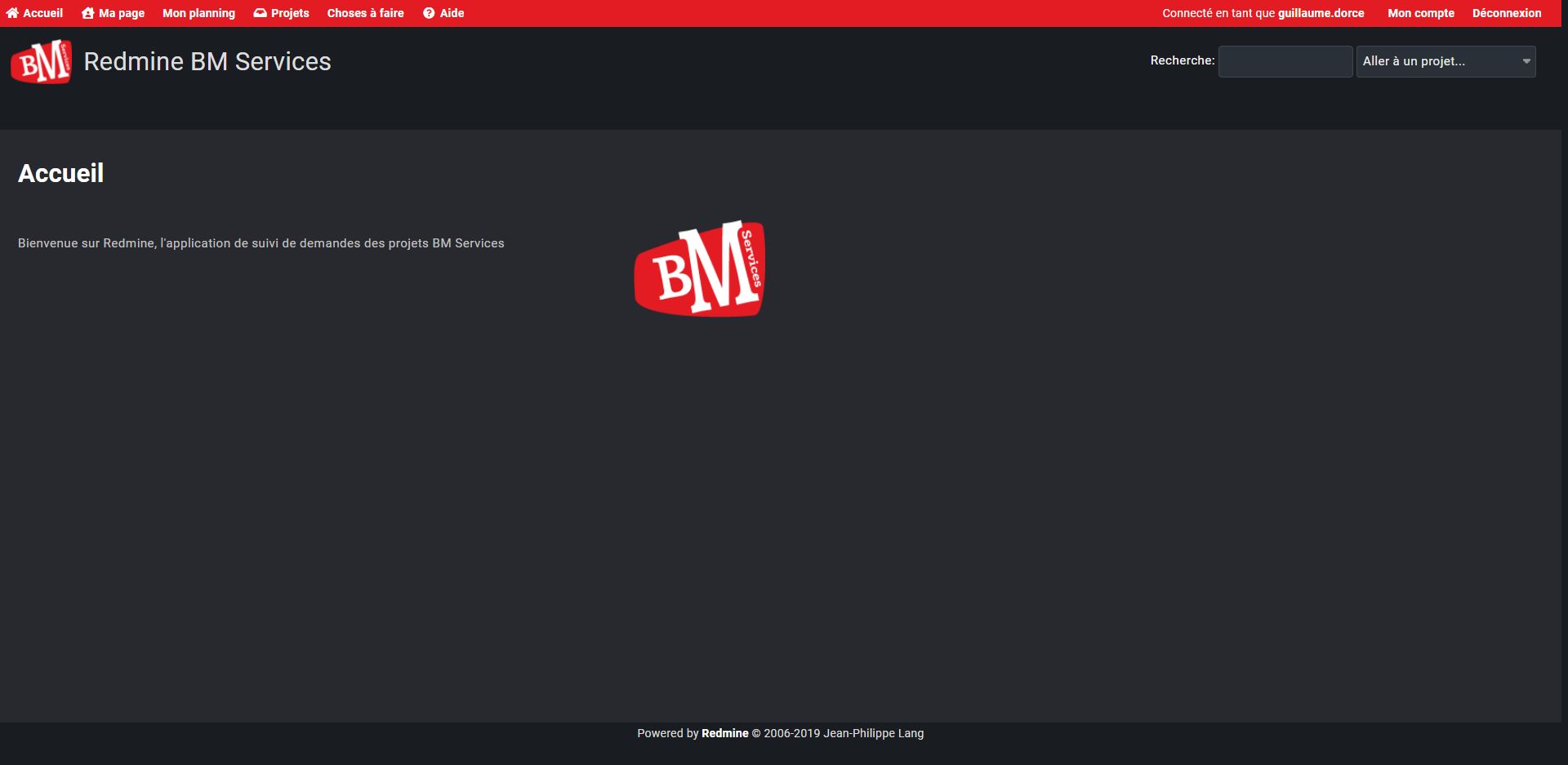 Screenshot of Redmine Modern Dark Theme BMS