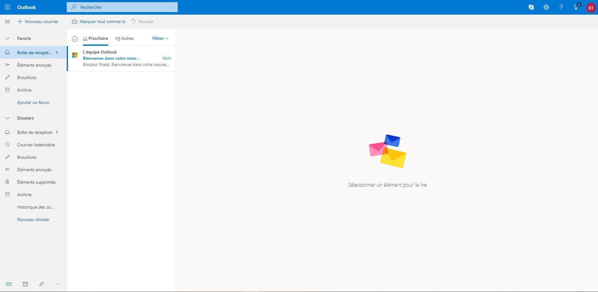 Screenshot of Outlook.com 2019 (Remove Ads Left & Right)