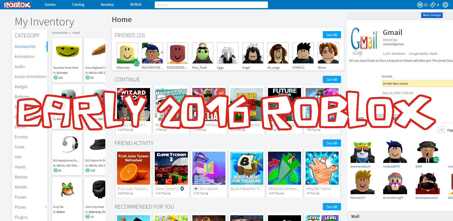 ROBLOX OLD 2013-2016 Catalog —
