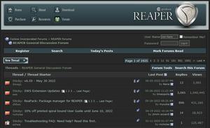 Screenshot of Reaper forum dark