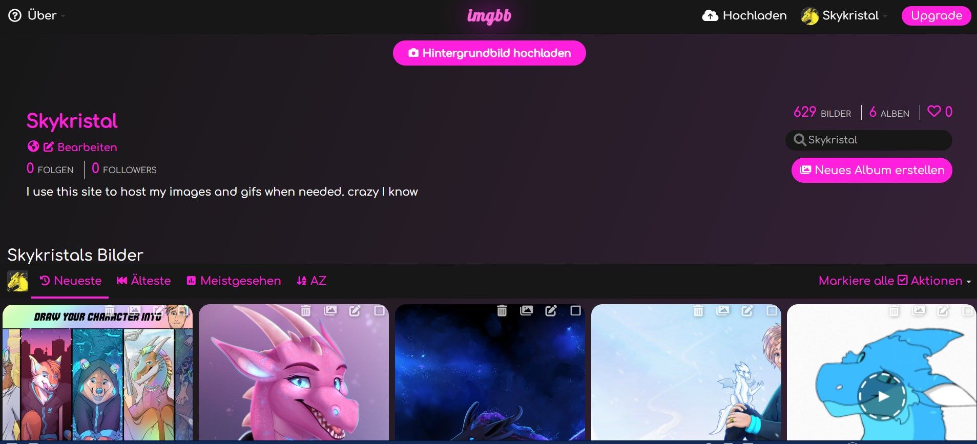 imgbb dark & pink screenshot