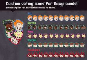 Screenshot of Newgrounds - Pico & Friends Voting Icons