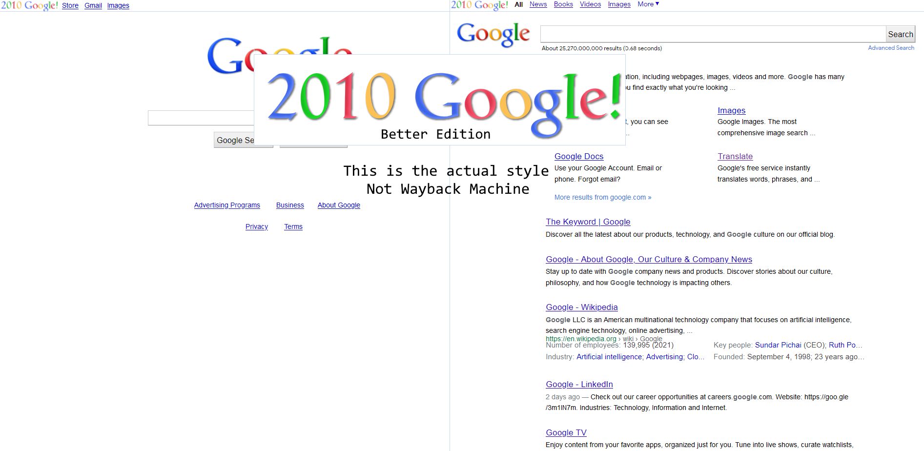 Screenshot of 2010 Google! (Better Edition)