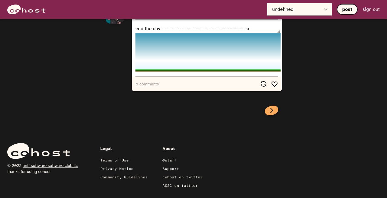 Screenshot of cohost: add padding on the sides of the screen