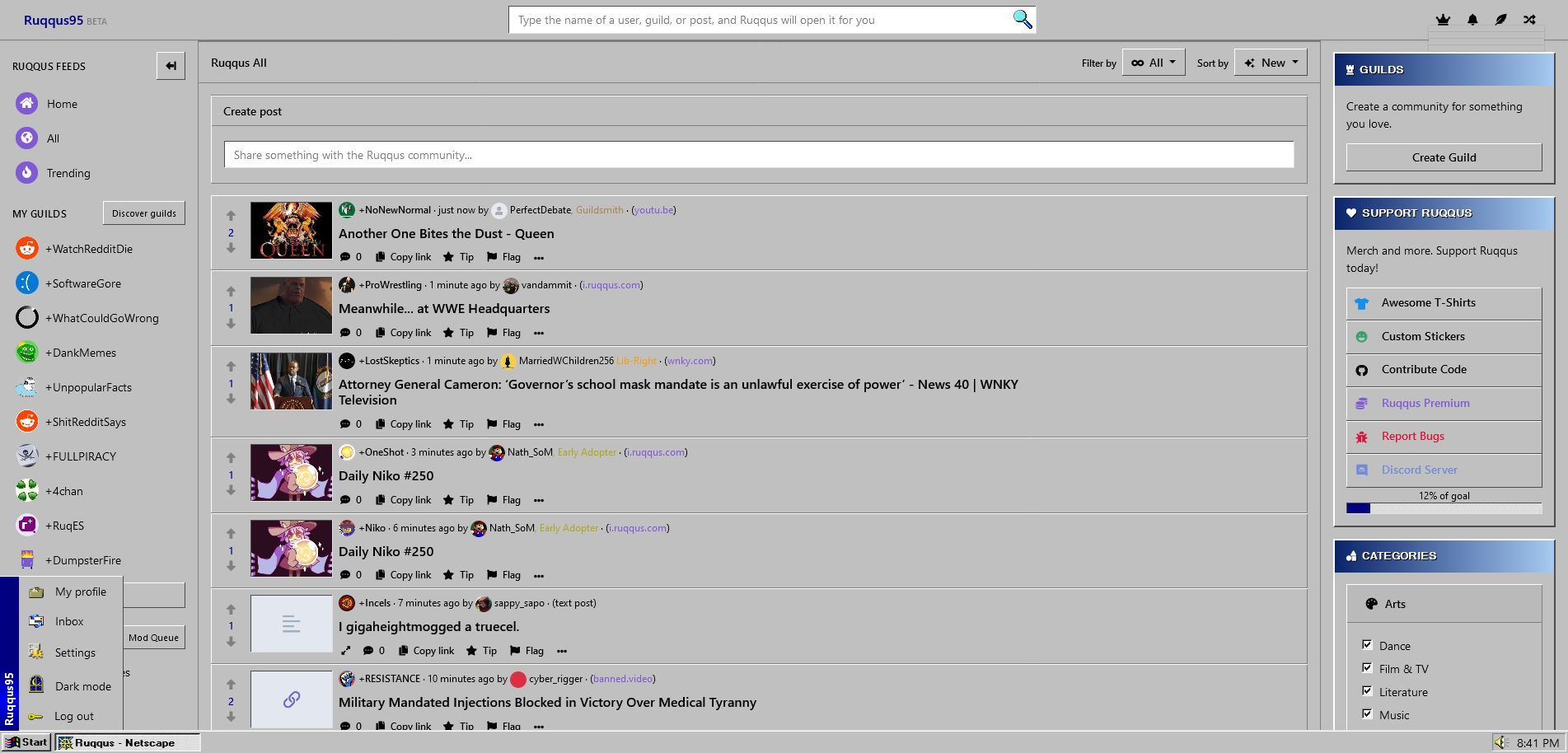 Screenshot of Ruqqus9x (unmaintained)
