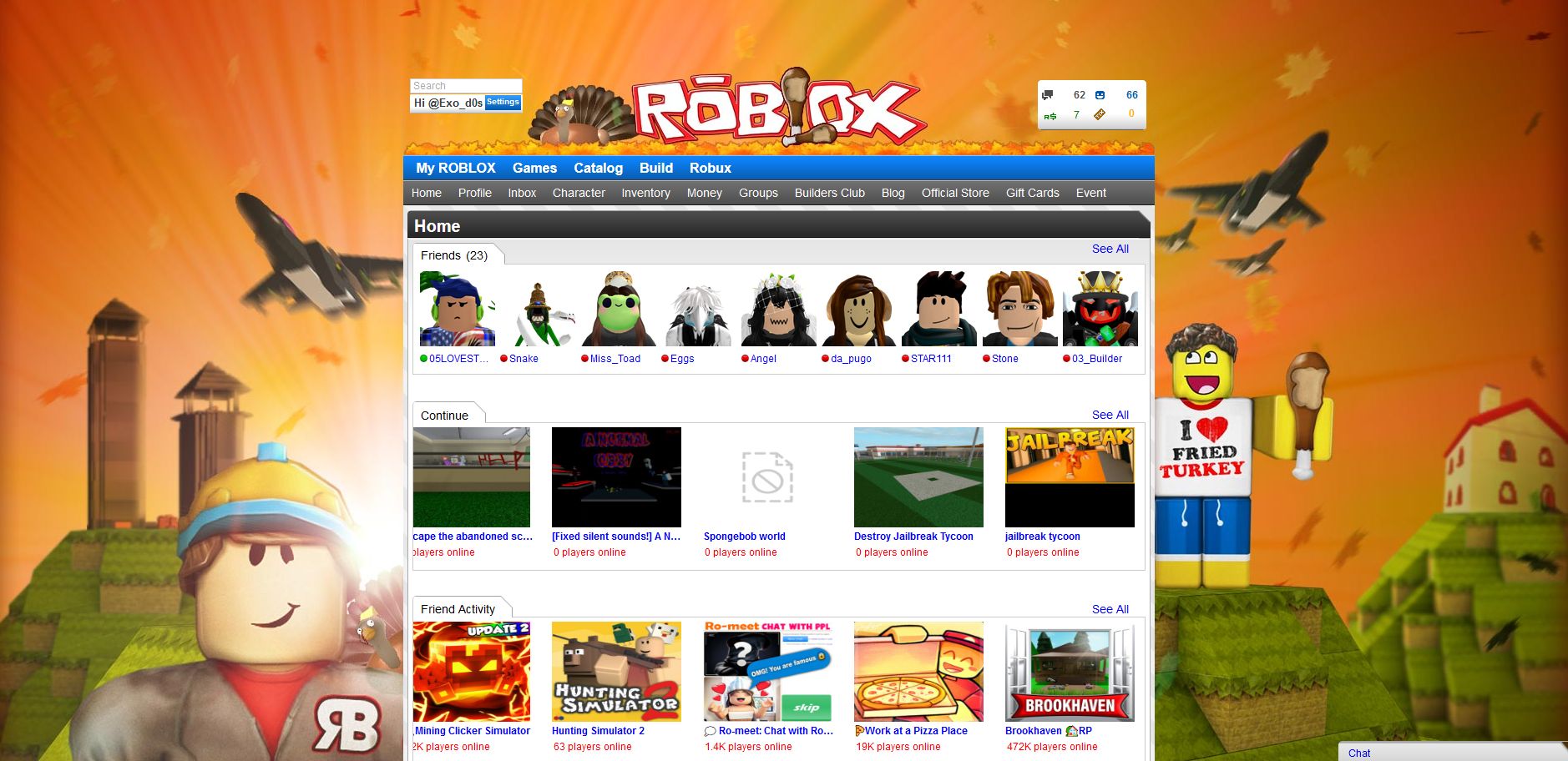 Screenshot of 2011 Roblox Thanksgiving Theme (Outdated, don't use)
