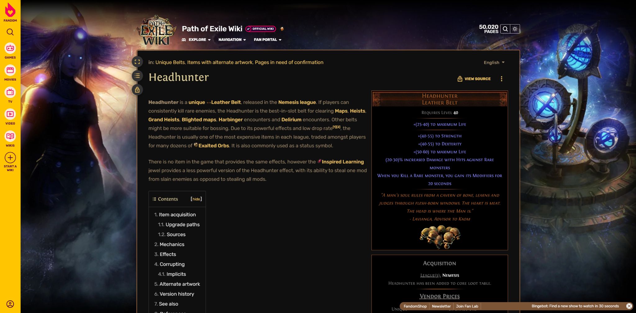 Screenshot of PoEFandomWikiFix