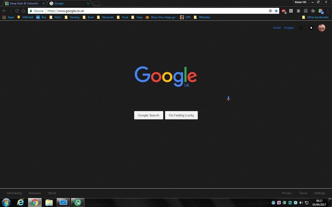 Screenshot of Deep Dark & Colourful - Google
