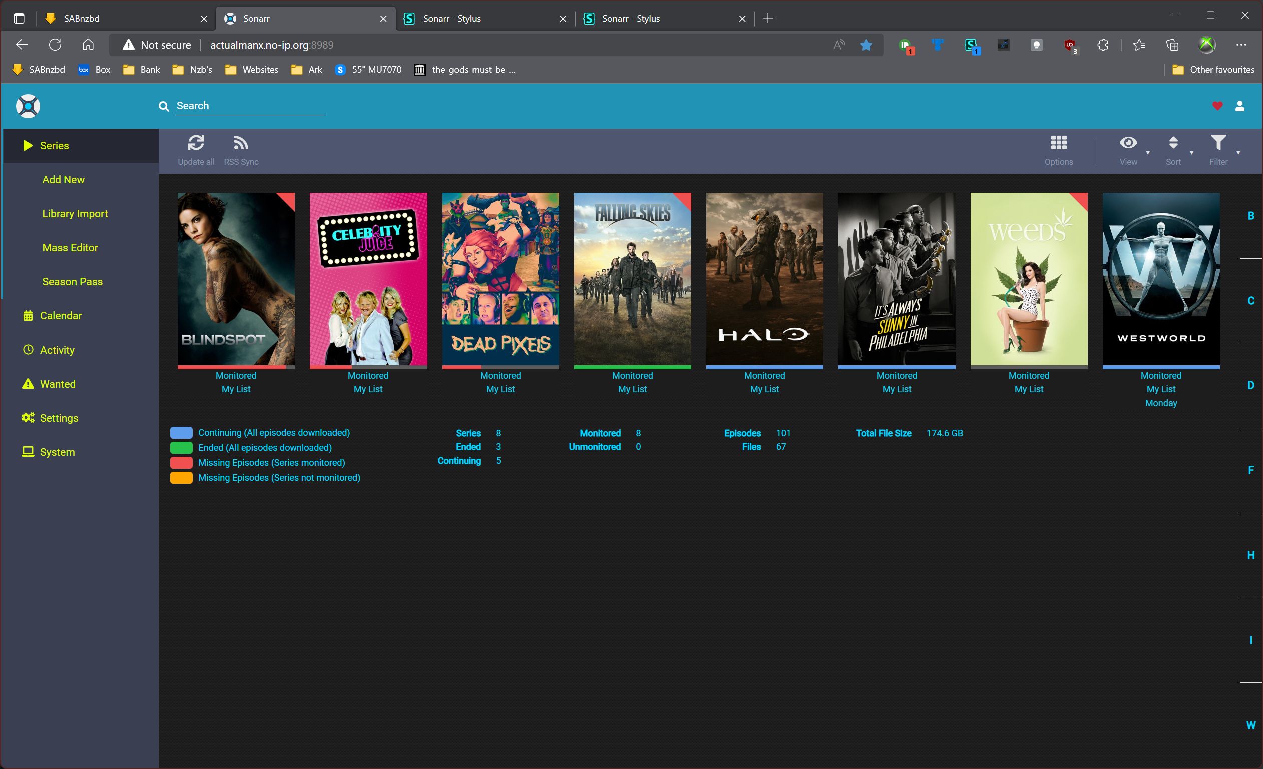 Screenshot of Sonarr