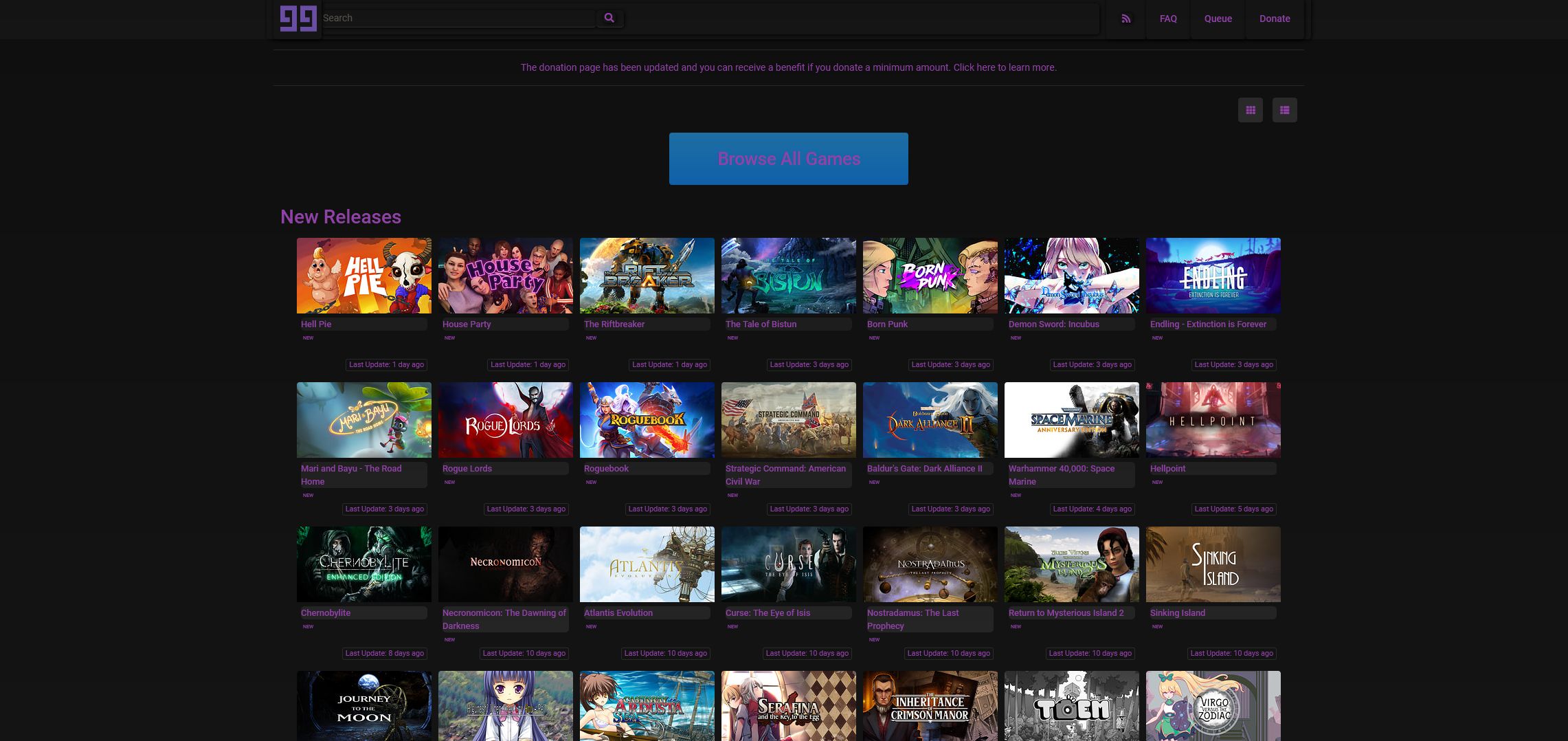 Screenshot of gog-games.com