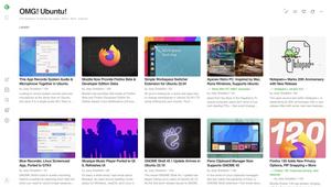 Screenshot of Feedly: Optimized cards layout for wide screen