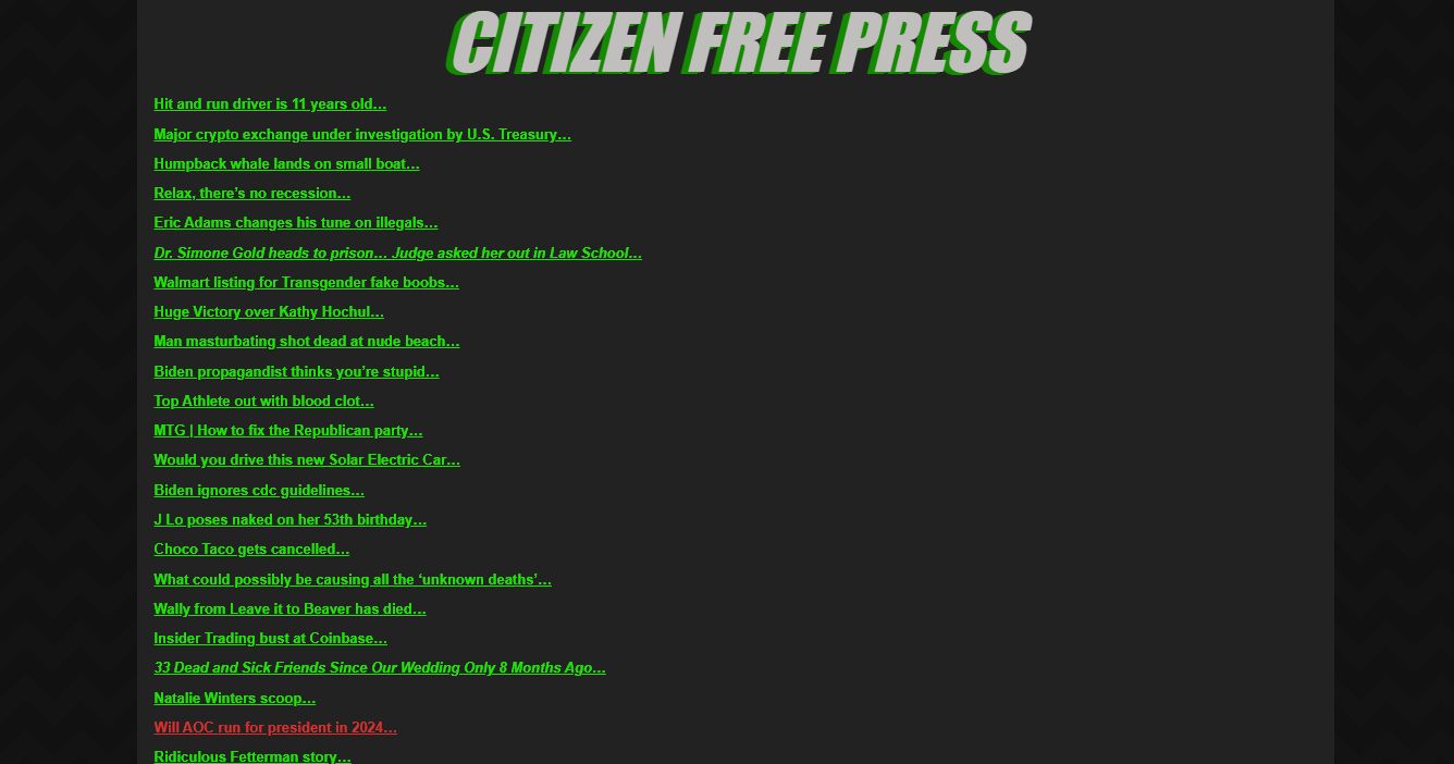 Screenshot of Citizenfreepress.com